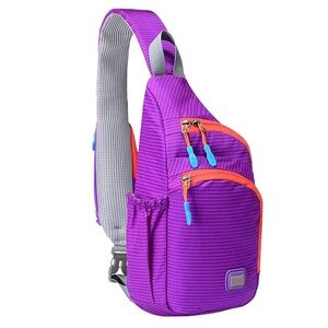 Tanluhu Small Sling Backpack Shoulder Bag Purple Blue and Orange Waterproof